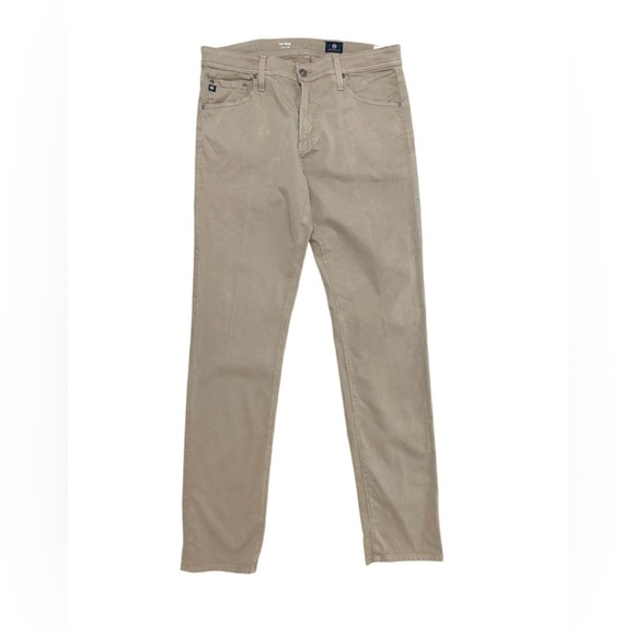 AG Adriano Goldschmied Tellus SUD Sueded Modern Slim Khaki Pants Stretch 33x34 - Picture 2 of 10